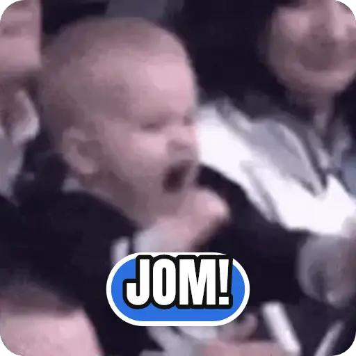 sticker WhatsApp animasi "Jom!" oleh @soulblade
