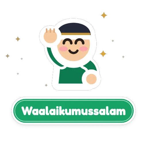 sticker WhatsApp animasi "Waalaikumussalam" oleh @soulblade