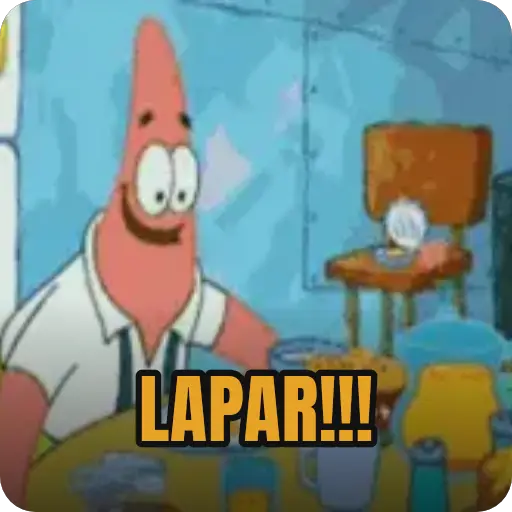 sticker WhatsApp animasi "Lapar!!!" oleh @soulblade