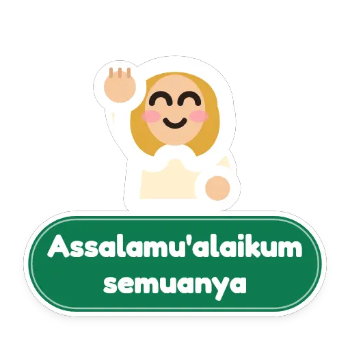 sticker WhatsApp animasi "Assalamu'alaikum semuanya" oleh @soulblade