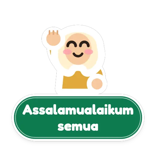 sticker WhatsApp animasi "Assalamualaikum semua" oleh @soulblade